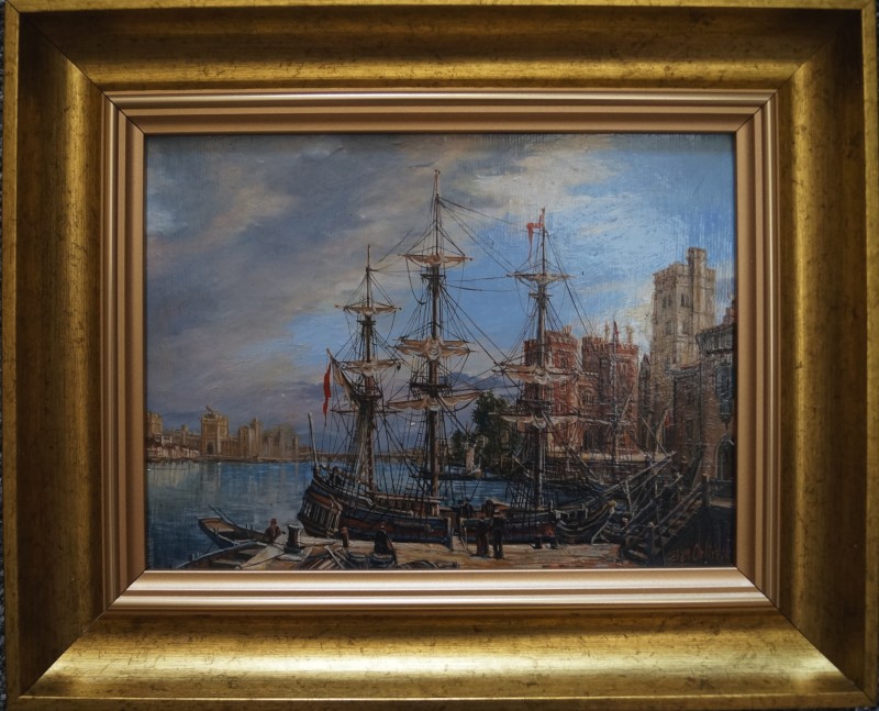 Tower London; olej/płótno, 18 x 24 cm
