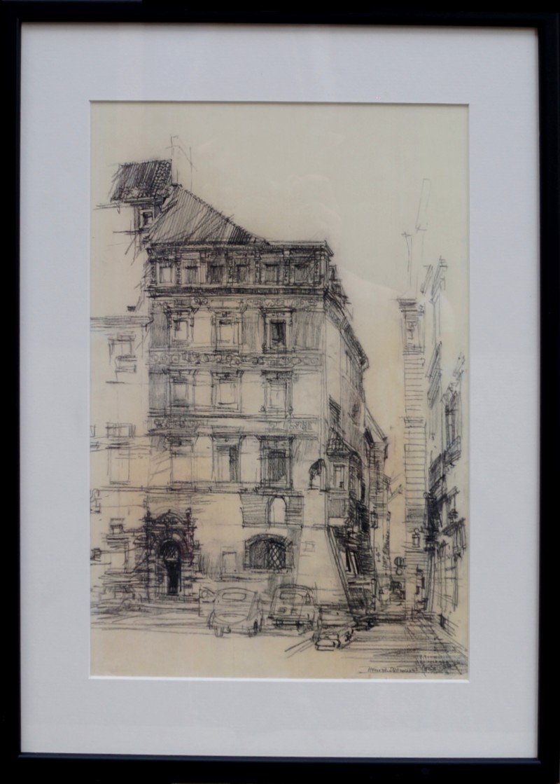 Rynek Starego Miasta; Rynek St.Miasta grafika wym. 23x31 cm w oprawie 34x43 cm, sygnowany ,  certyfikat 1963  rok