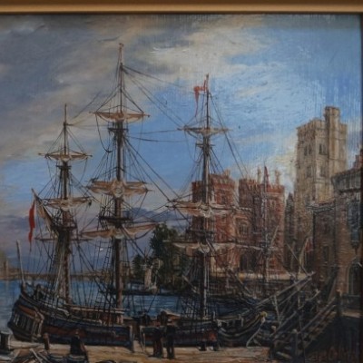 Tower London; olej/płótno, 18 x 24 cm